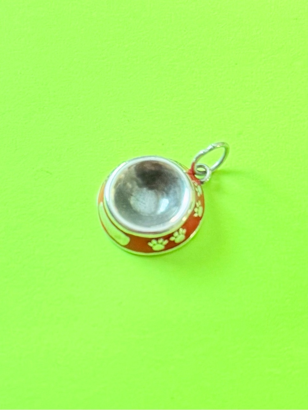James Avery Sterling Silver Red Enamel Pet Bowl Charm
